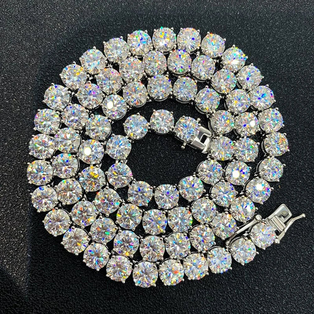 ICEBLING 3/4/5/6MM Round Cut CZ Stone Tennis Necklace Iced Out Single Row Cubic Zirconia Necklace for Men Women Hip Hop Jewelry