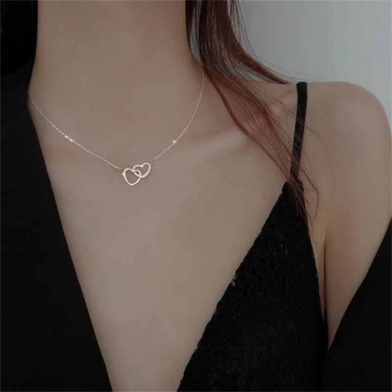 2025 New Trendy Circle Necklace for Women Simple Stylish Cubic Zircon Clavicle Chain Necklace Luxury Designer Wedding Jewelry