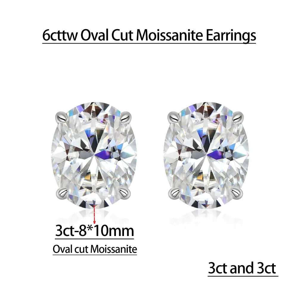 Serenity 1-4ct Oval Moissanite Earrings for Women Gift S925 Sterling Silver Jewelry Sparkling Lab Diamond Wedding Stud Earrings