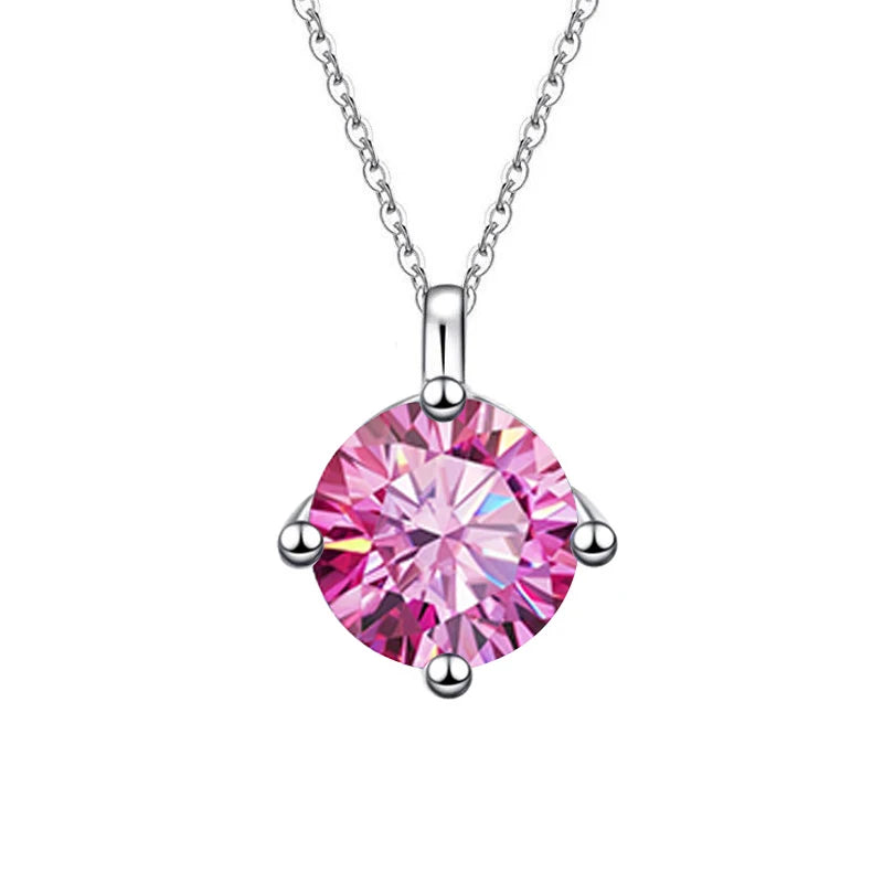 GRA 1.0 carat D Moissanite Solitaire Drop Necklaces 18k Gold Plated Pendant Original Real 925 Silver Chain Jewelry for Women