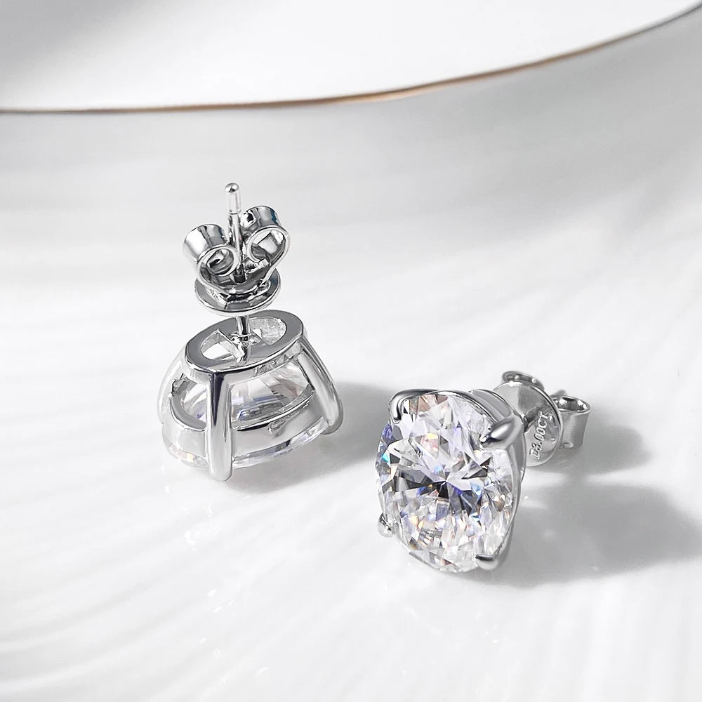 Serenity 1-4ct Oval Moissanite Earrings for Women Gift S925 Sterling Silver Jewelry Sparkling Lab Diamond Wedding Stud Earrings
