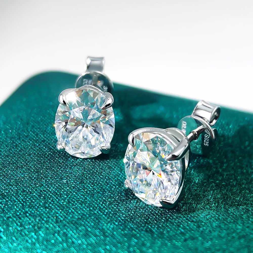 Serenity 1-4ct Oval Moissanite Earrings for Women Gift S925 Sterling Silver Jewelry Sparkling Lab Diamond Wedding Stud Earrings