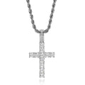 Wholesale Fashion Simple Bling Cross Pendant Iced Out Cubic Zirconia Diamond 18k Gold Plated Christian Charm Jewelry Women Men ﻿