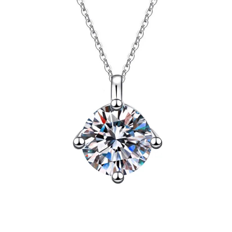 GRA 1.0 carat D Moissanite Solitaire Drop Necklaces 18k Gold Plated Pendant Original Real 925 Silver Chain Jewelry for Women