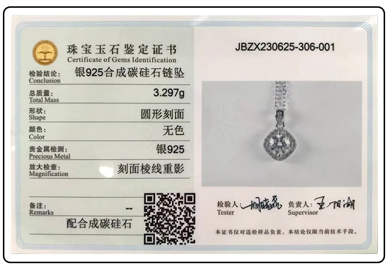 GRA 1.0 carat D Moissanite Solitaire Drop Necklaces 18k Gold Plated Pendant Original Real 925 Silver Chain Jewelry for Women