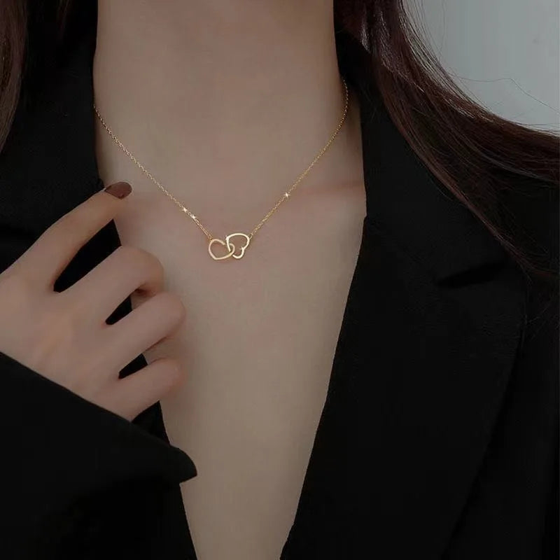 2025 New Trendy Circle Necklace for Women Simple Stylish Cubic Zircon Clavicle Chain Necklace Luxury Designer Wedding Jewelry